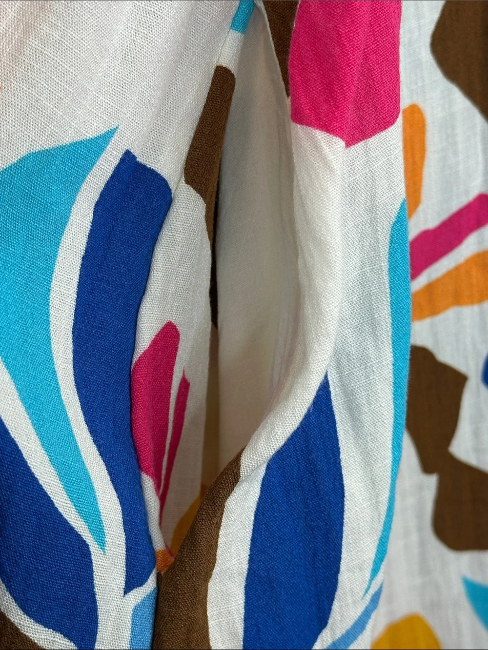 Tabitha Brown Multicolor Leaf Print Button-Front Tunic Dress Size XS
